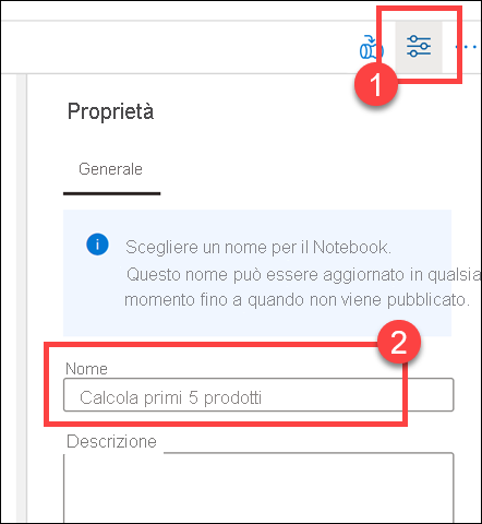 È visualizzato il pannello Proprietà.