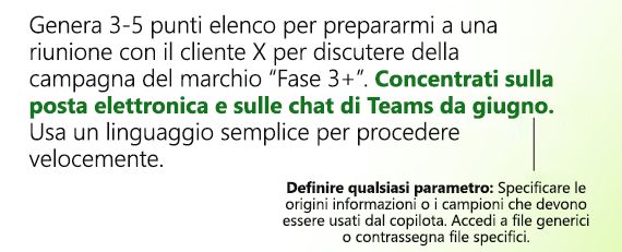 Diagramma che mostra il terzo passaggio della creazione di una richiesta: definire eventuali parametri.