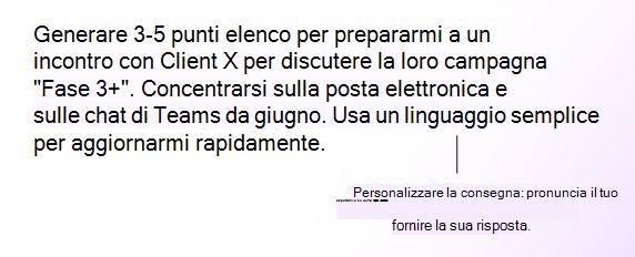 Diagramma che mostra il quarto passaggio della creazione di una richieta: personalizzare il recapito.