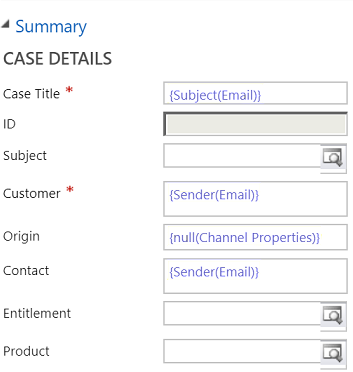 Screenshot che mostra il valore impostato per i campi Cliente e Contatto.