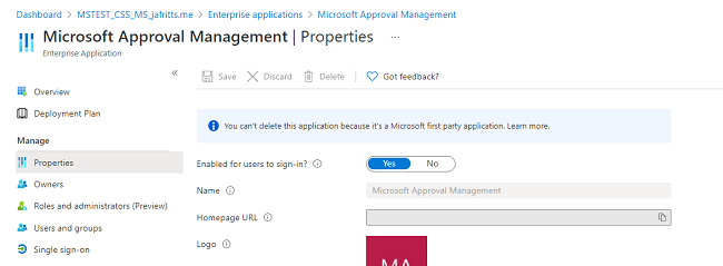 Screenshot del messaggio che mostra l'istruzione che non è possibile eliminare l'applicazione perché si tratta di un'applicazione microsoft proprietaria.