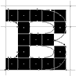 Screenshot showing capital B at 6 points. Top and bottom bowls are horizontally aligned.