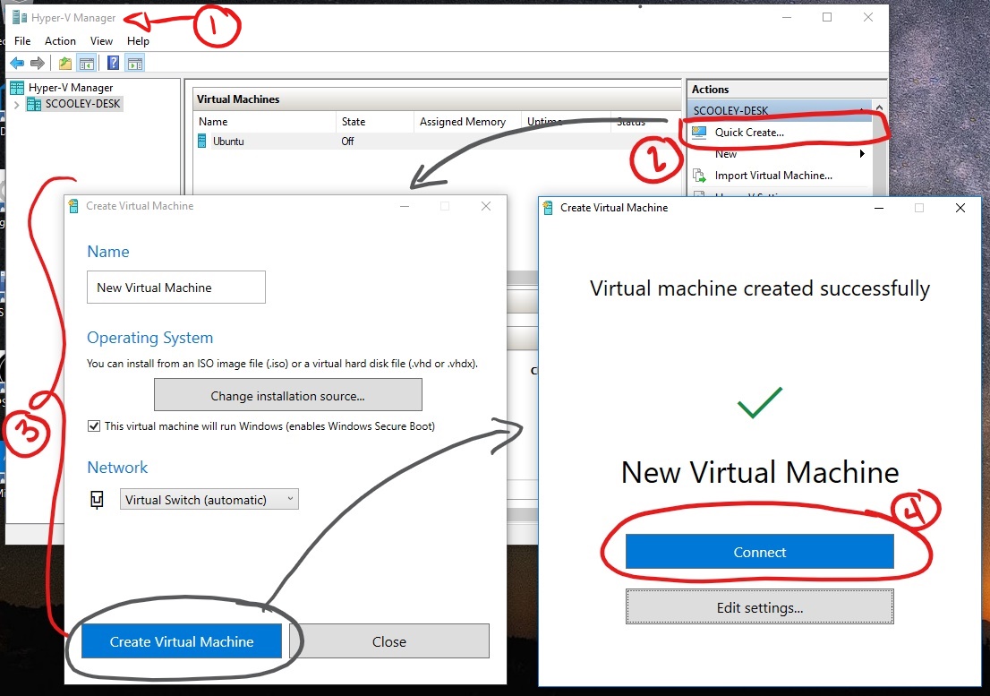 Screenshot dell'interfaccia utente per la creazione rapida