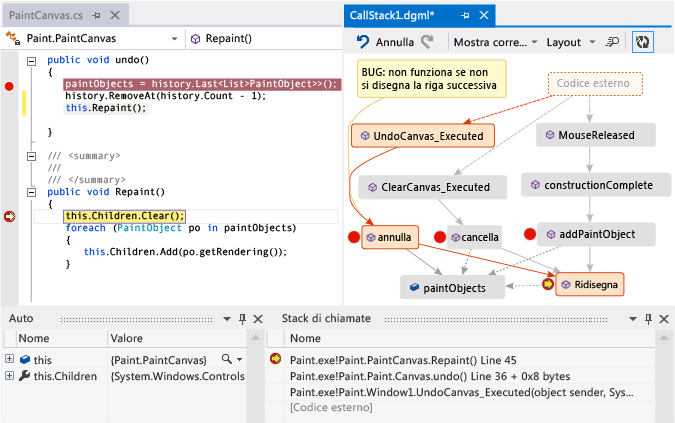 Add new method call to call stack on code map