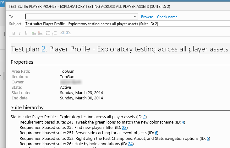 Esportare piani di test, gruppi di test o test case in HTML