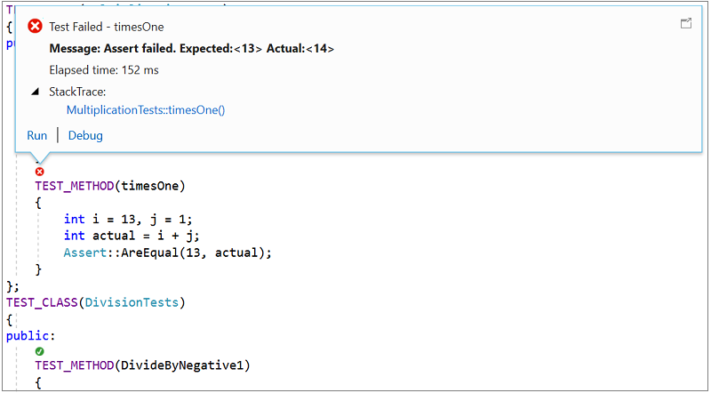 Usare CodeLens sopra ogni unit test