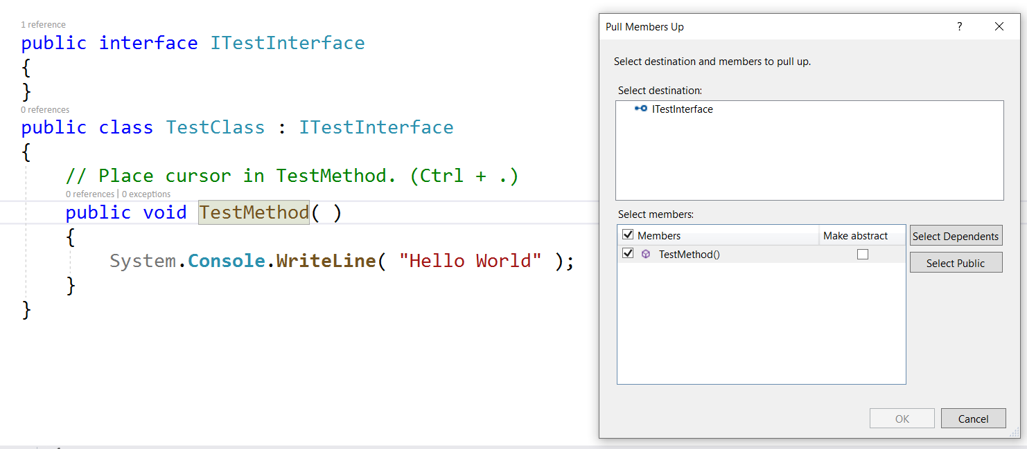 Refactoring per il pull di membri con opzioni della finestra di dialogo