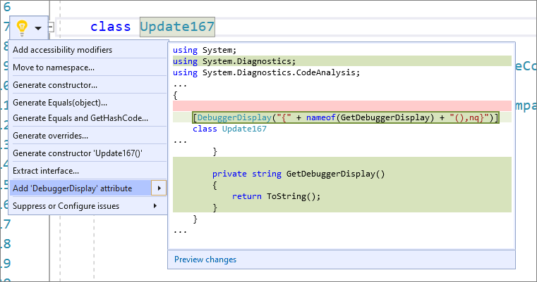 Aggiungere l'attributo di visualizzazione del debugger