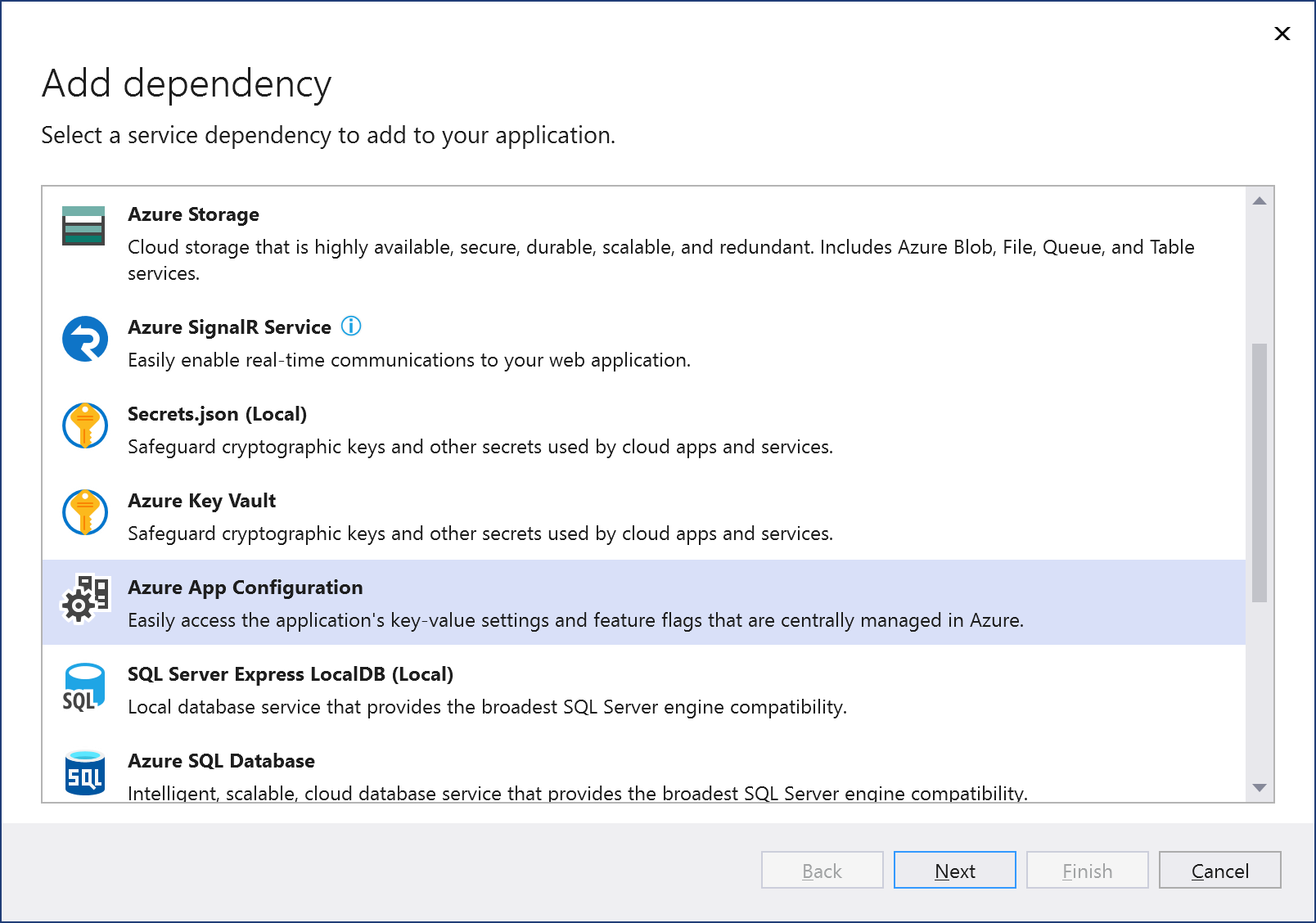 Gestire le configurazioni con app Azure Configurazione