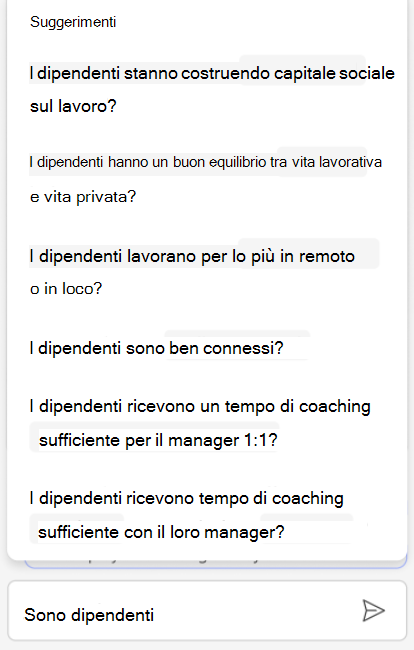 Screenshot che mostra come Copilot può essere utile per le domande suggerite.