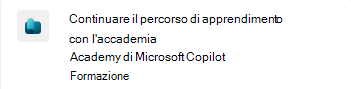 Screenshot della notifica di Copilot Academy in Microsoft Teams.