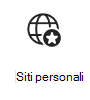Screenshot dell'icona della scheda Siti personali con un collegamento ad altre informazioni.