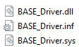 immagine che mostra i file del driver di base.