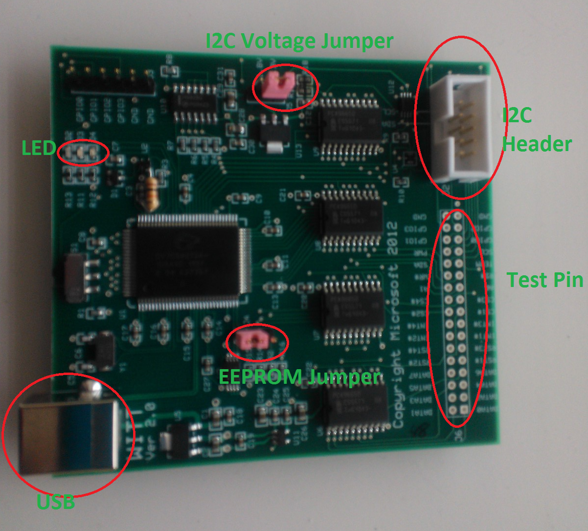 scheda di interfaccia di rete con intestazione i2c