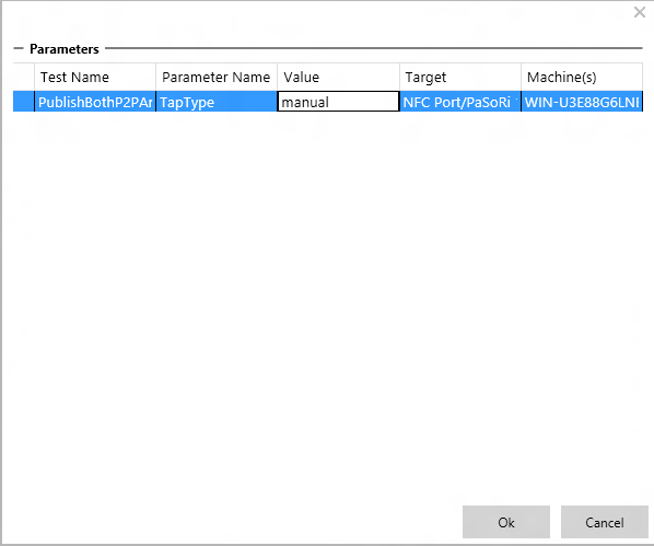 Screenshot che mostra il parametro Value impostato su 