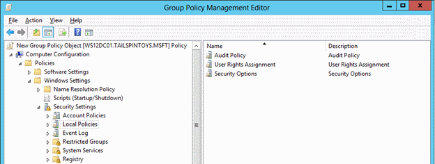 Screenshot che mostra dove spostarsi in modo da poter selezionare l'opzione User Rights Admin per proteggere i gruppi amministratori.