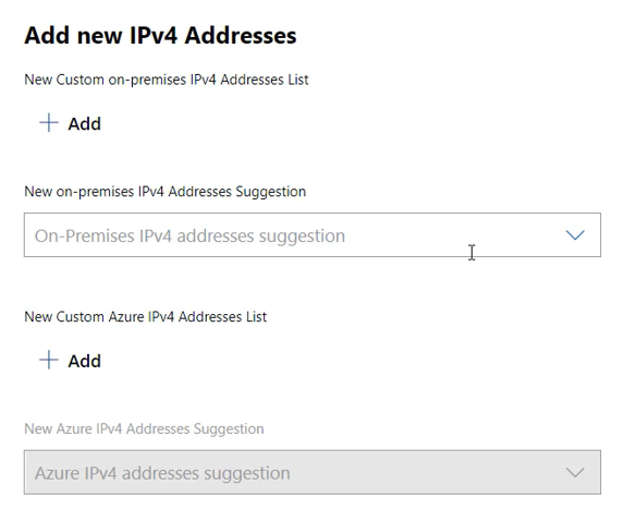 Pannello Aggiungi indirizzi ipv4