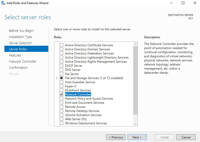 Ruolo server controller di rete