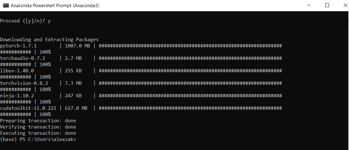 Confermare l'installazione di Anaconda