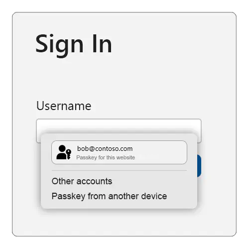 Accedere con passkey