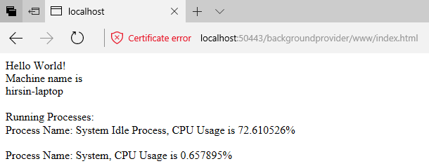 Output del plug-in di Portale di dispositivi