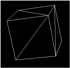 illustrazione di un cubo con due triangoli su ogni faccia