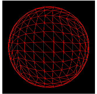 illustrazione di una sfera simulata tramite triangoli