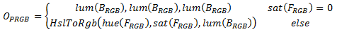 Formula matematica per un effetto di fusione di colori.