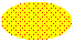 Illustrazione di un'ellisse riempita con una griglia di linee tratteggiate su un colore di sfondo 