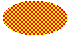 Illustrazione di un'ellisse riempita con un piccolo modello checkerboard su un colore di sfondo 