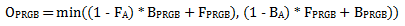 Formula matematica per un effetto di luce.