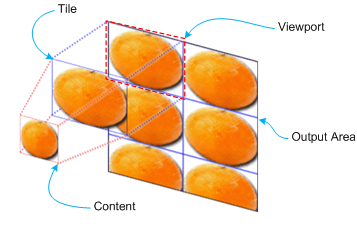 Immagine che mostra come viene mappato un viewport all'area di output