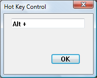 schermata di una finestra di dialogo contenente un controllo di scorciatoia da tastiera