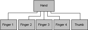 diagramma della gerarchia di una mano umana