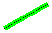 illustrazione che mostra una linea sottile, diagonale, nera circondata da una linea verde ampia 