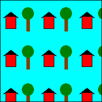 illustrazione che mostra l'immagine di base ripetutamente e verticalmente in un rettangolo grande