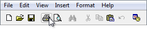 screenshot del pulsante della stampante della barra degli strumenti selezionato 