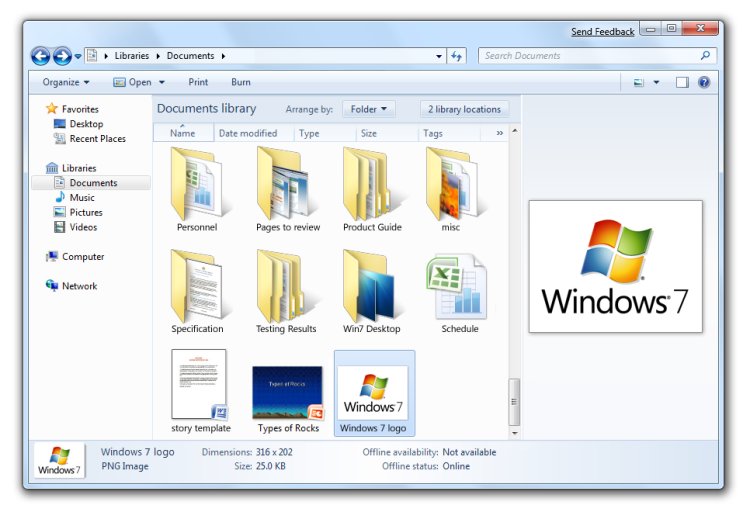 raccolta documenti windows 7