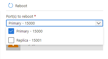 再起動できるノードを示すスクリーンショット