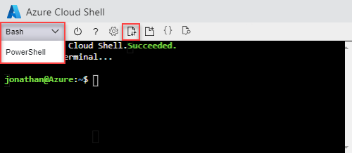 Azure portal の Cloud Shell のファイルのアップロード