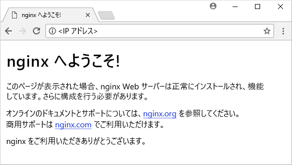 NGINX Web サイトに正しく読み込まれるようになった状態