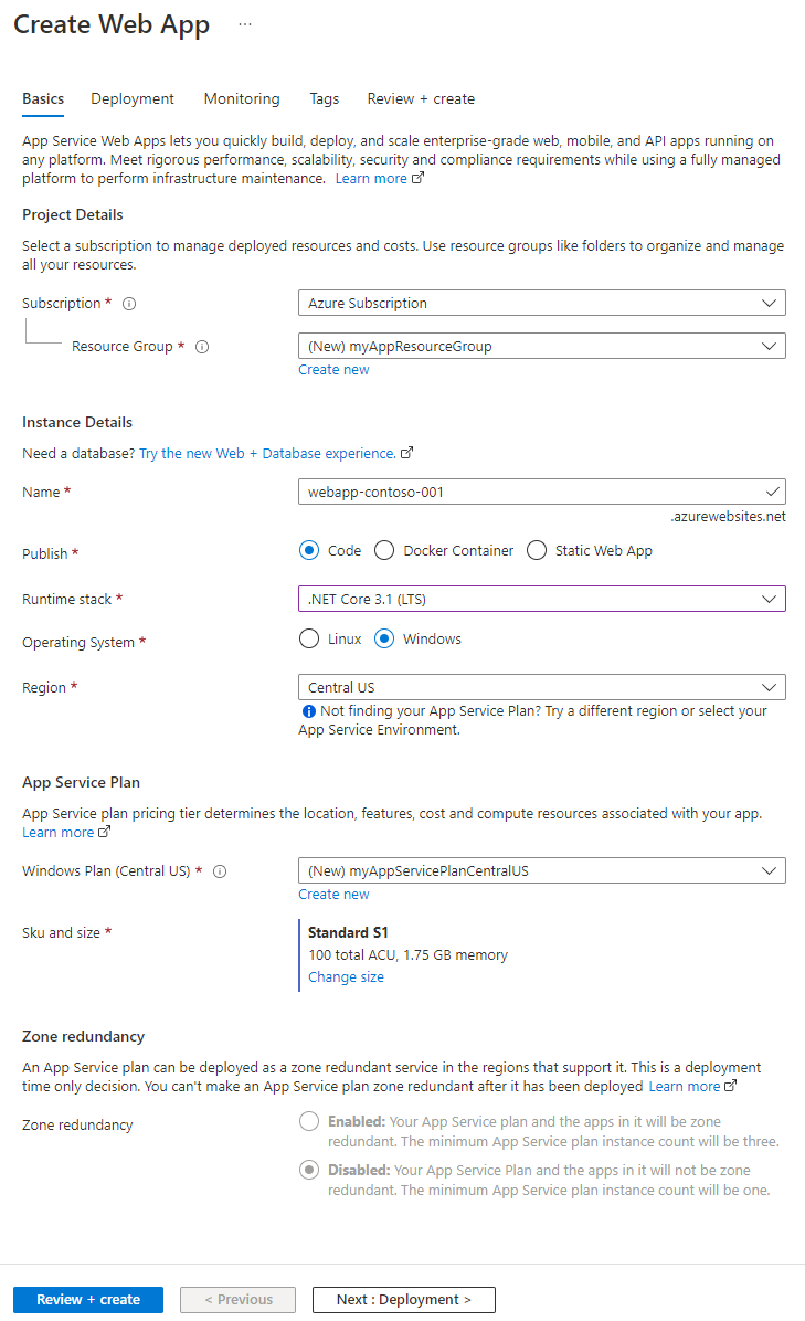 Azure portal での Azure Front Door Premium レベルの簡易作成。