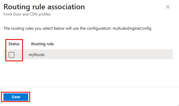 [Routing rule association]\(ルーティング規則の関連付け\)