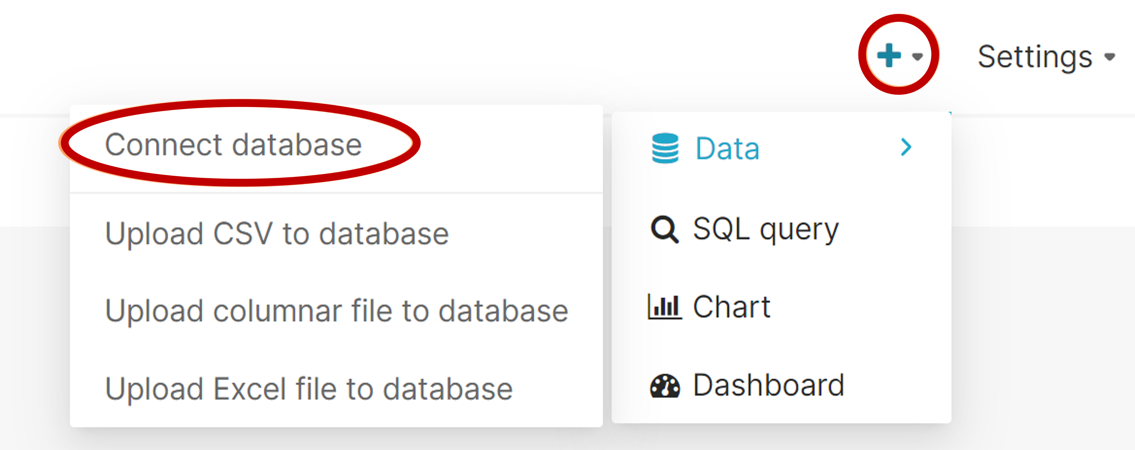 データベースの接続を示すスクリーンショット。