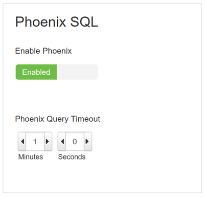 Ambari の Phoenix SQL の構成セクション。