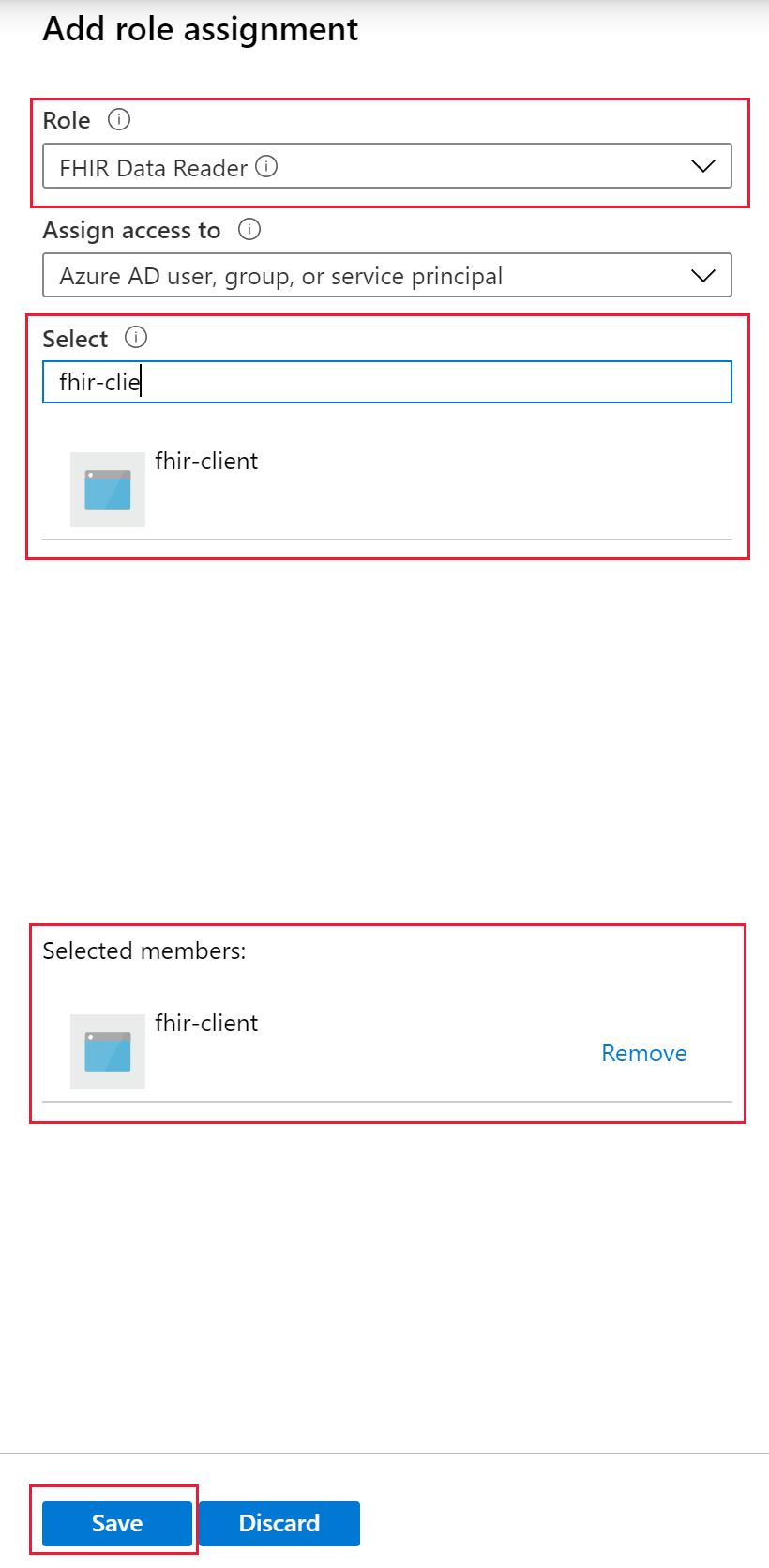 組み込みの FHIR データ ロール