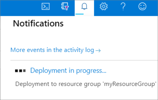 Azure portal のスクリーンショット。[通知] に 