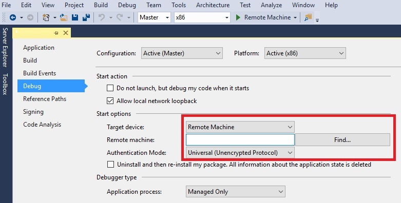 Visual Studio でアプリをMicrosoft HoloLensするためのリモート コンピューターのデプロイ。