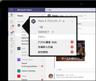 Microsoft Teams の構造のイメージ。