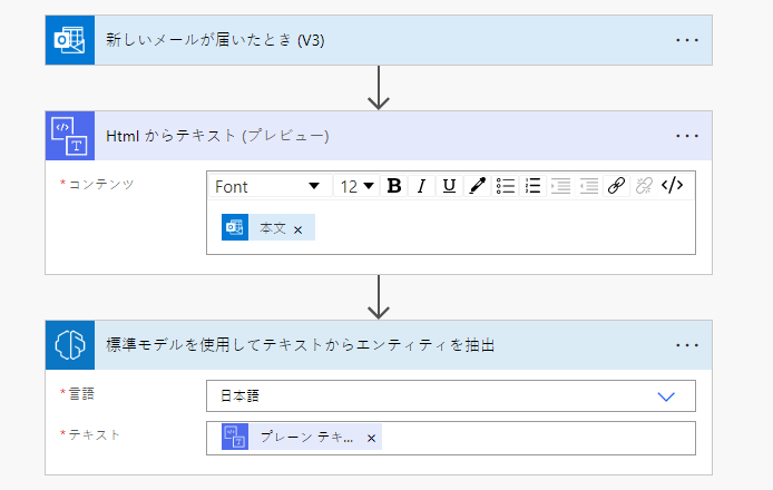 アクションを選択。